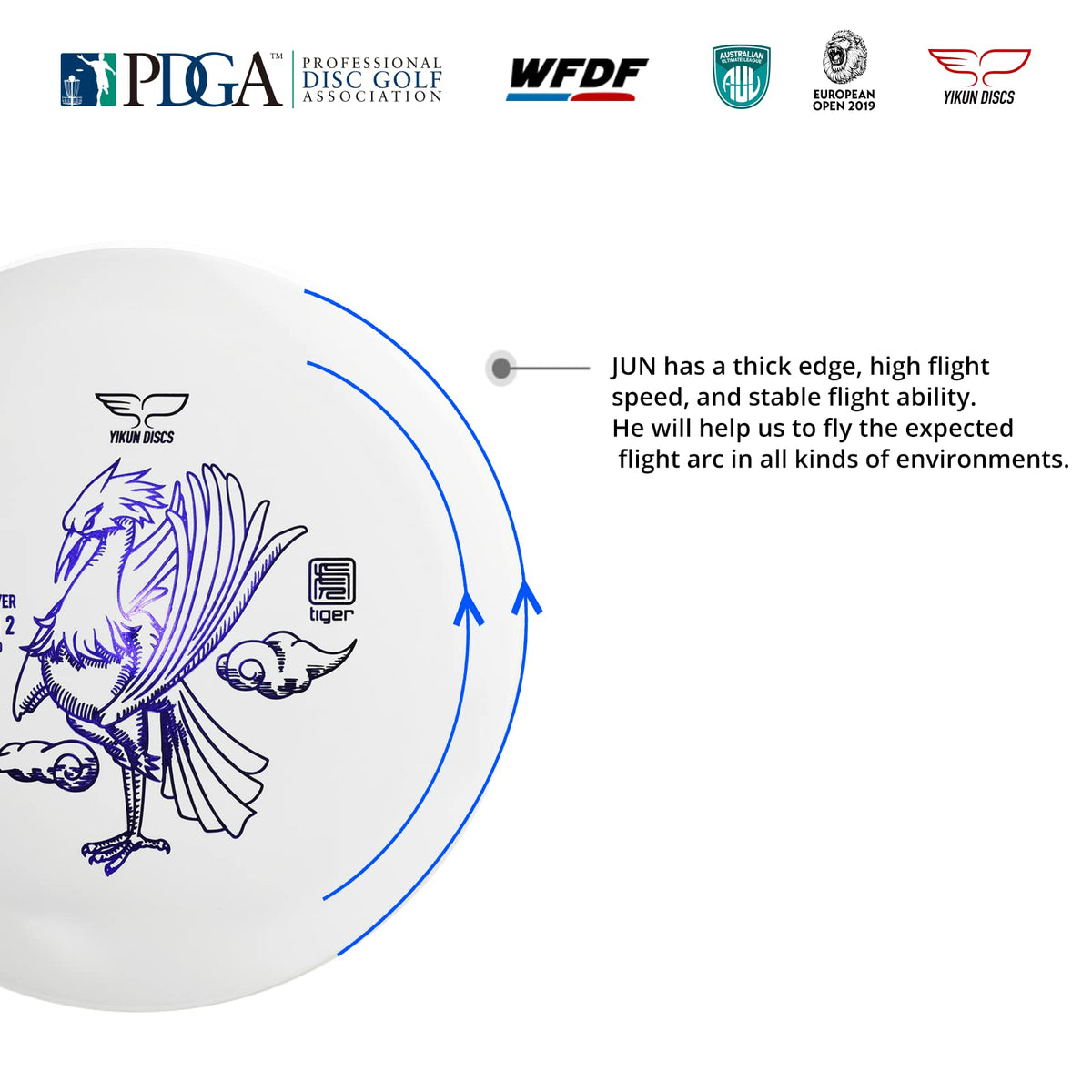 yikundiscs pdga-approved label on the disc indicates standard compliance