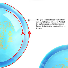 Yikundiscs Phoenix Line in-flight—stable glide with potential for long-distance.