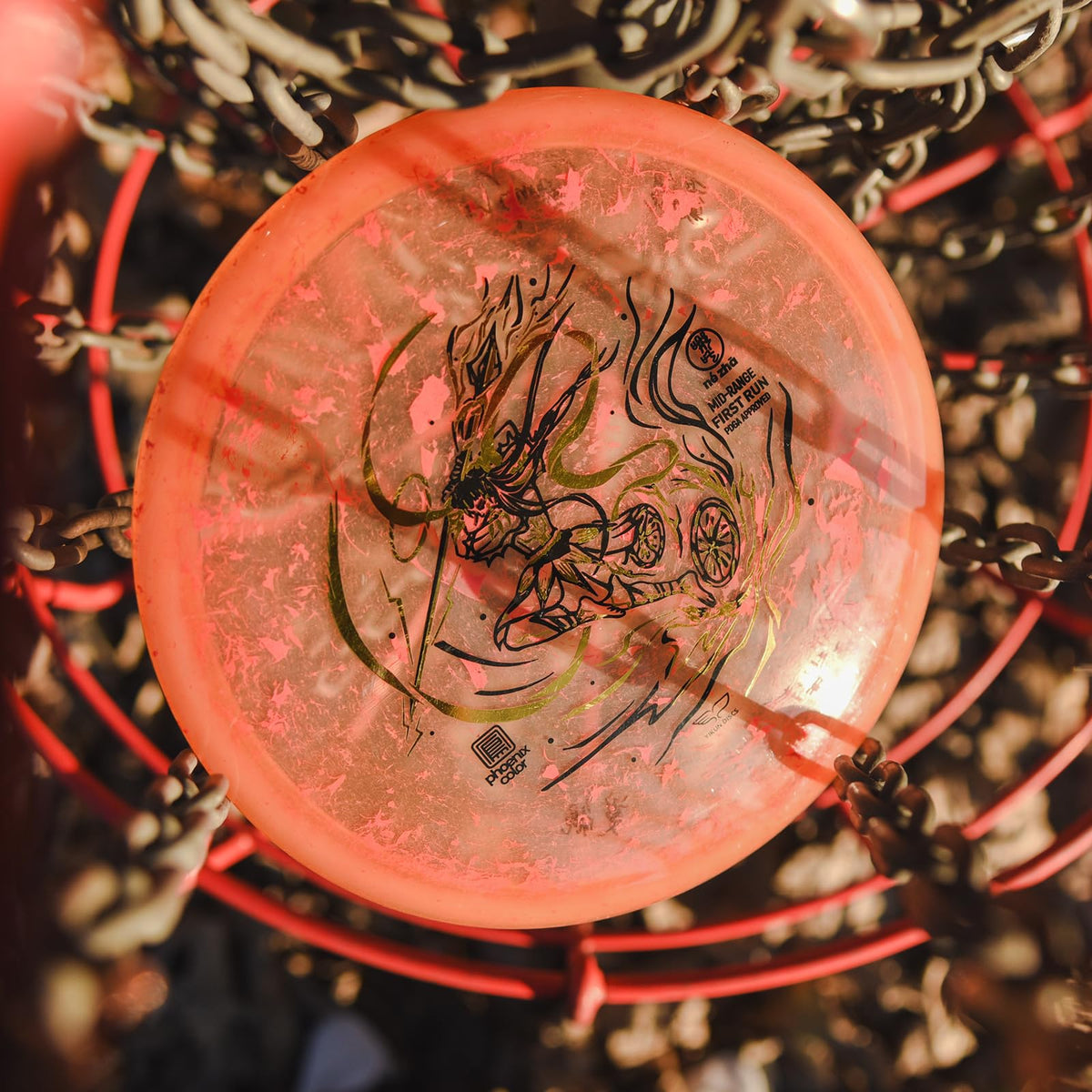 Yikundiscs Remix midrange orange Nezha artwork adds distinctive visual appeal