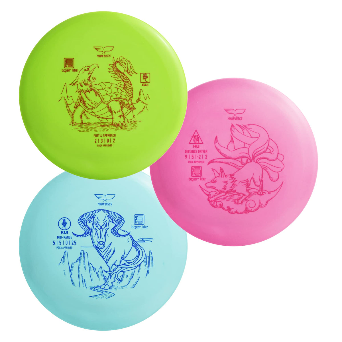 Yikundiscs Tiger Lite driver shown for lightweight distance throws