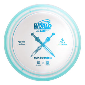 Yikundiscs Twin Swords Understable Distance Driver front view with wind resistance and smooth distance.