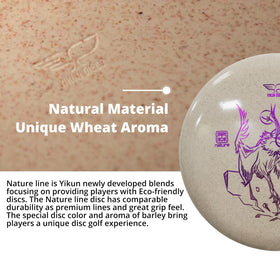 yikundiscs Yikun barley-color close-up emphasizes eco-friendly design and grip.