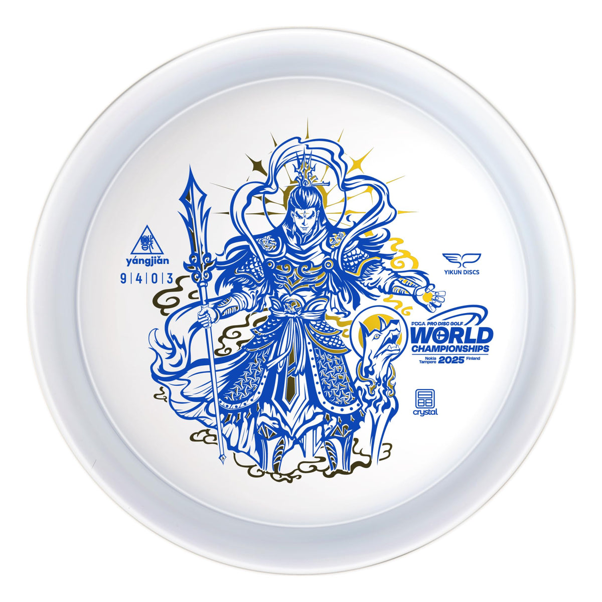 Yikun Disc Golf Overstable Driver Crystal Series front view with premium crystal shine.