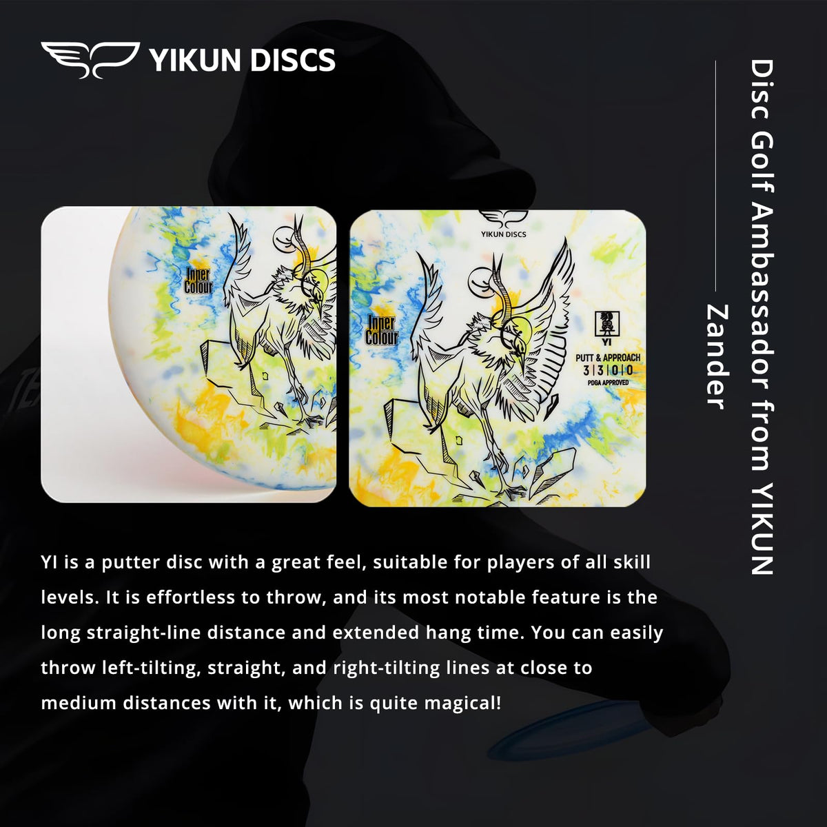 Yikun Disc Golf Putters Inner Color texture; unique surface in each piece