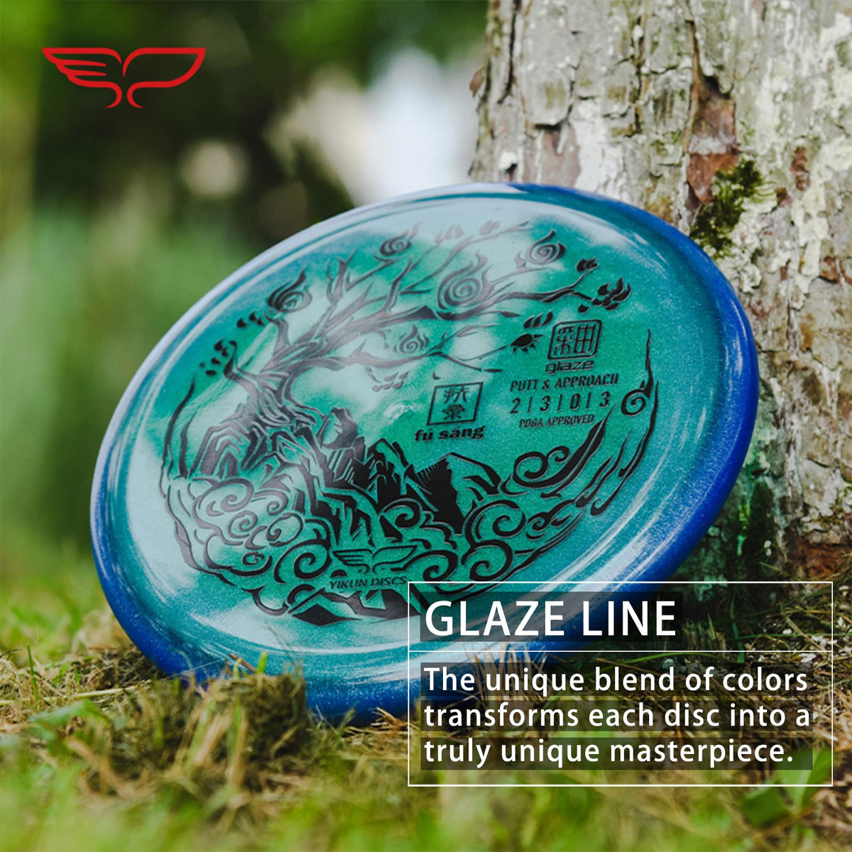 Yikundiscs Yikun vibrant glaze color blend improves course visibility.