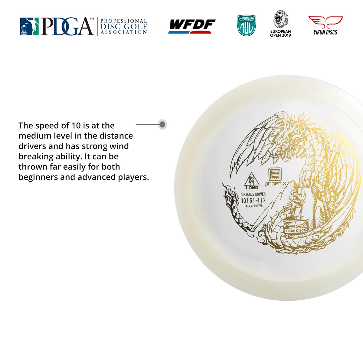Yikundiscs Yikun PDGA-approved disc meets official size and weight standards.