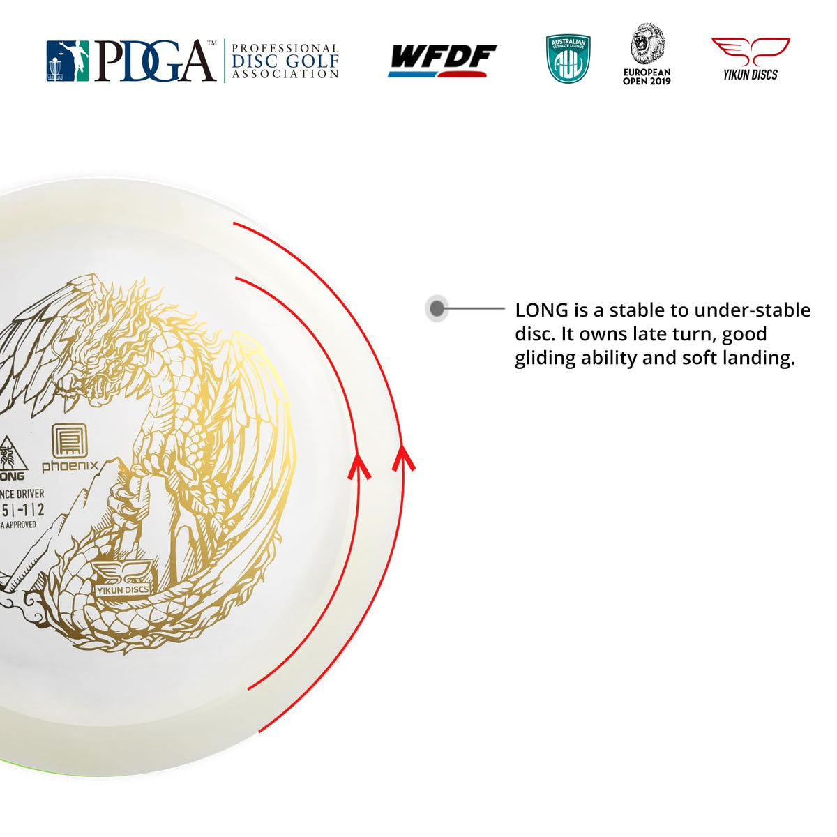 Yikundiscs Yikun Phoenix Line emphasizes durability and transparency for precise play.