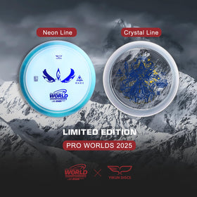Yikun Pro Worlds Crystal Series disc close-up showing PDGA approval.