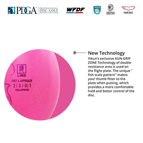 Yikundiscs Yikun professional putter pink side profile highlighting stability.