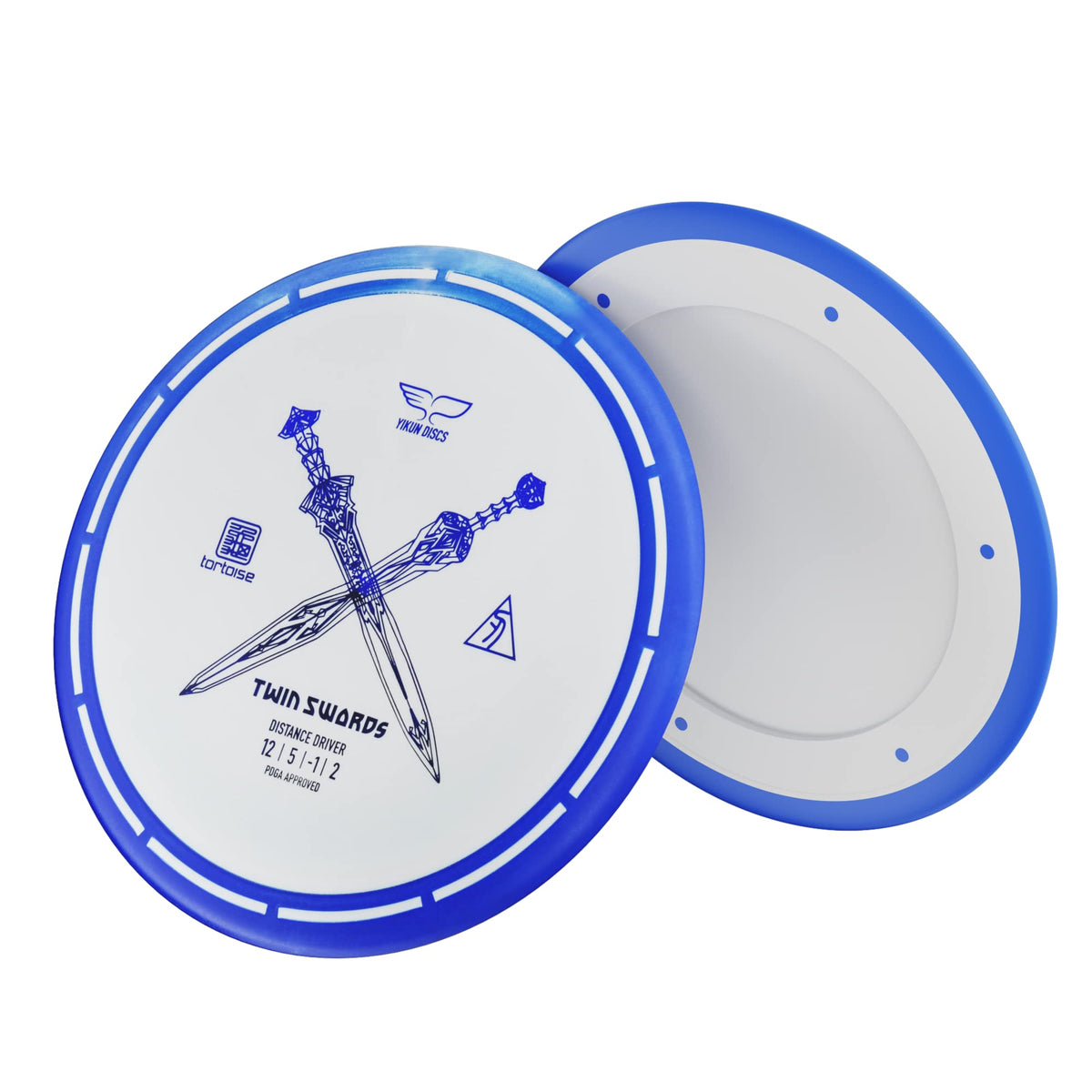 Yikundiscs Yikun Twin Swords Understable Distance Driver shows stable flight for long, accurate forehand throws.