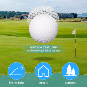 Yilloog foam golf balls shown for indoor and outdoor practice ability