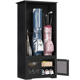 YITAHOME dual bag storage keeps golf gear organized and accessible.