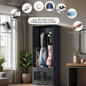 YITAHOME golf bag organizer with shoe area keeps footwear separate.