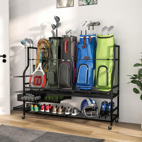 YITAHOME storage rack in a garage demonstrates versatile home organization