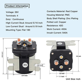 YIXIN 36V solenoid relay terminal detail with four terminals
