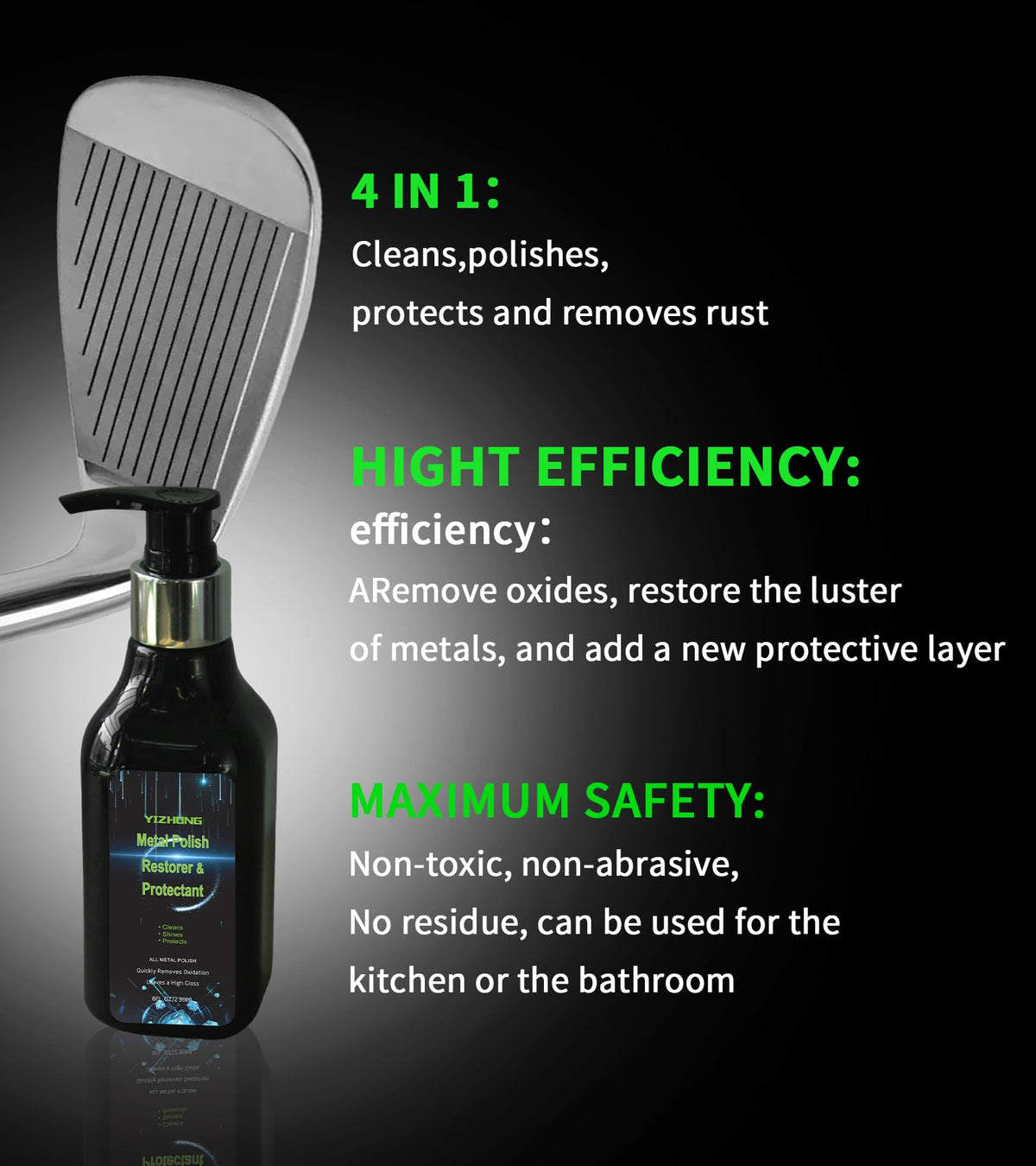 YIZHONG golf club cleaner kit bottle and pastes for easy cleaning