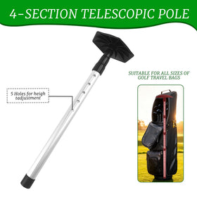 Ykimok golf travel pole collapsed for compact storage in luggage.