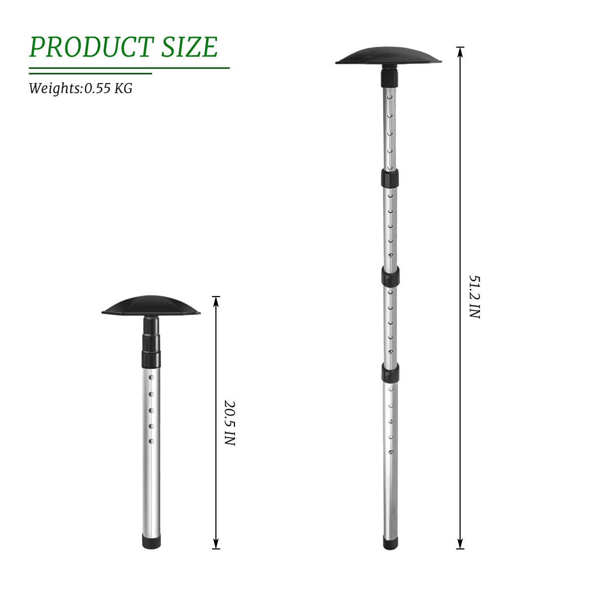 Ykimok travel pole top cap protects clubs from impact with oversized cap.