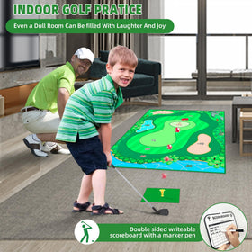 YLPARTCHER golf training mat in washable fabric offers a realistic feel.