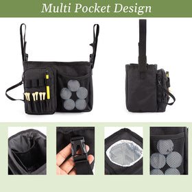 YLZZMDQSZ golf cart organizer front pocket stores tees, keys, and mobile devices securely.
