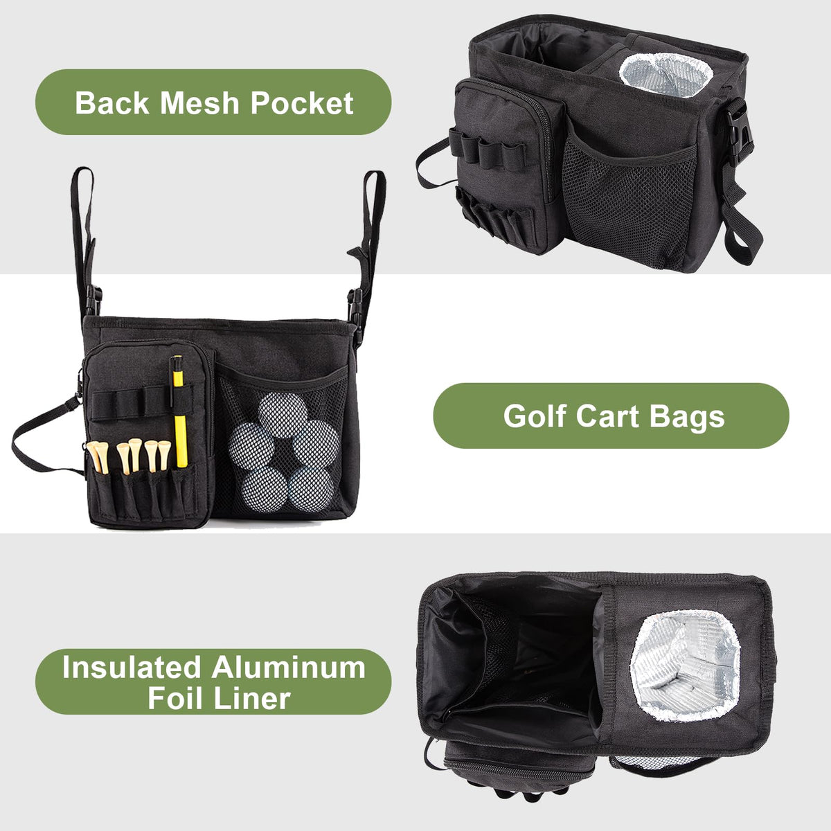 YLZZMDQSZ mesh pockets help separate balls, gloves, and small gear.