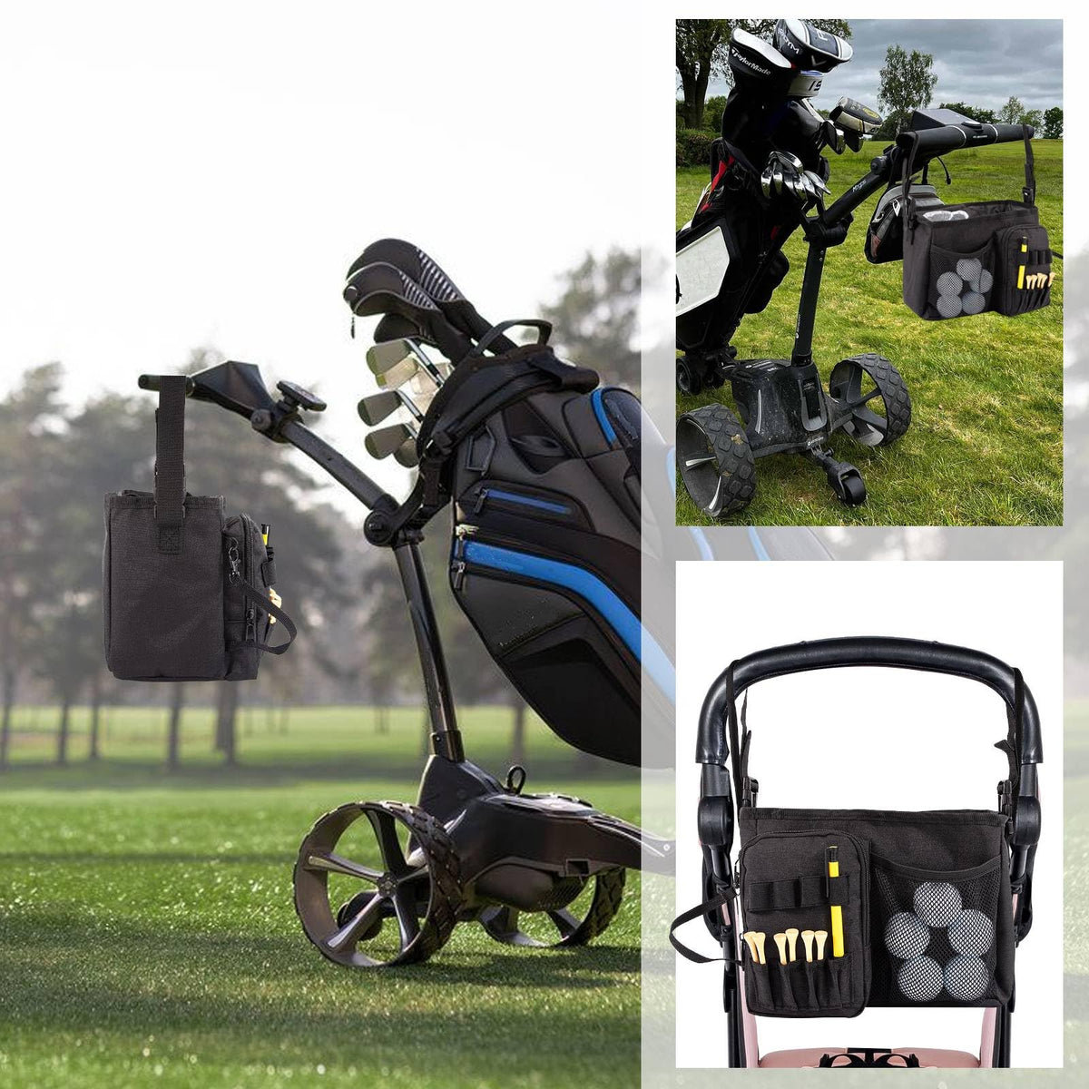 YLZZMDQSZ on-course organizer keeps essentials within easy reach.