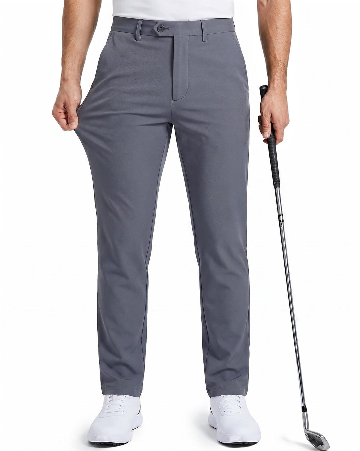 YND men's high-stretch golf pants slim-fit silhouette for a smart, versatile look.