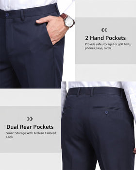 YND on-course image demonstrates full range of motion and all-day comfort in deep blue