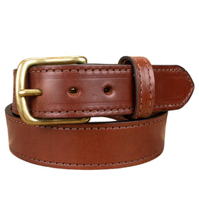 Yoder Leather bridle belt close-up highlights 3/16-inch thickness for durable daily wear