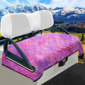YOKYHOM golf cart seat cover front view in pink-purple for a chic ride.