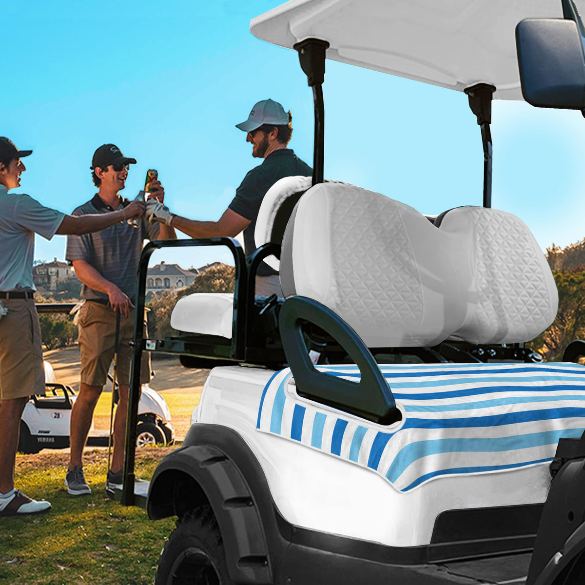 YOKYHOM blue stripe pattern adds stylish look to the cart