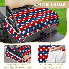 YOKYHOM American flag seat cover on a 4-seater golf cart to stay clean