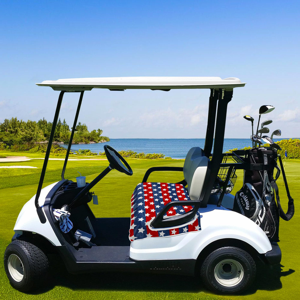 Classic American flag pattern on durable seat cover