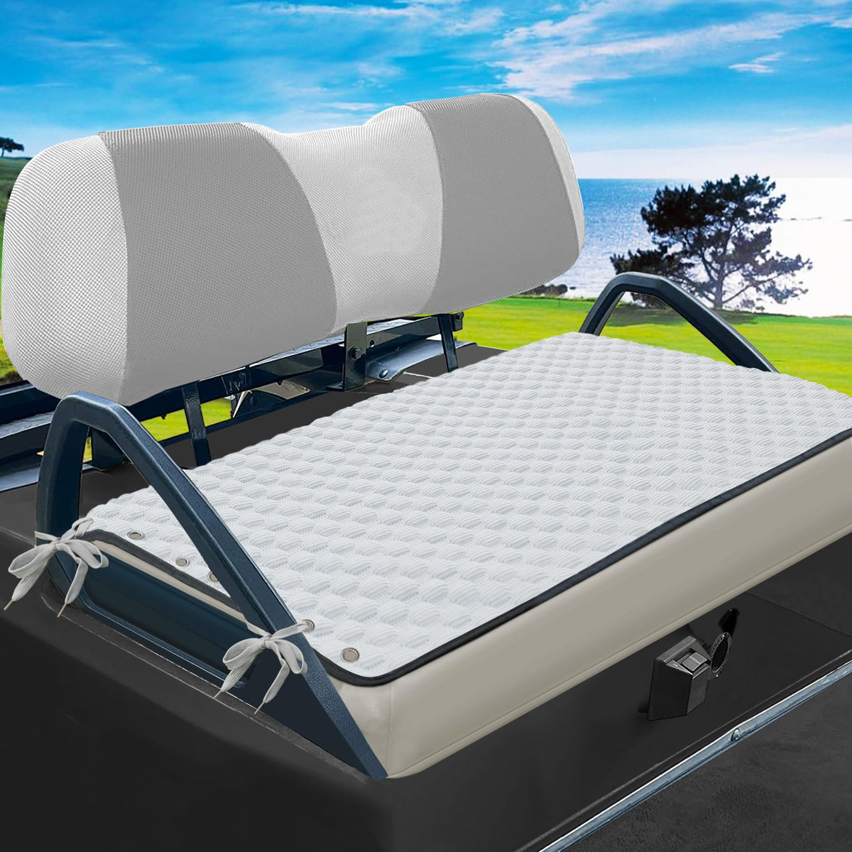 YOKYHOM cooling ice silk seat cover, front view for golf carts.