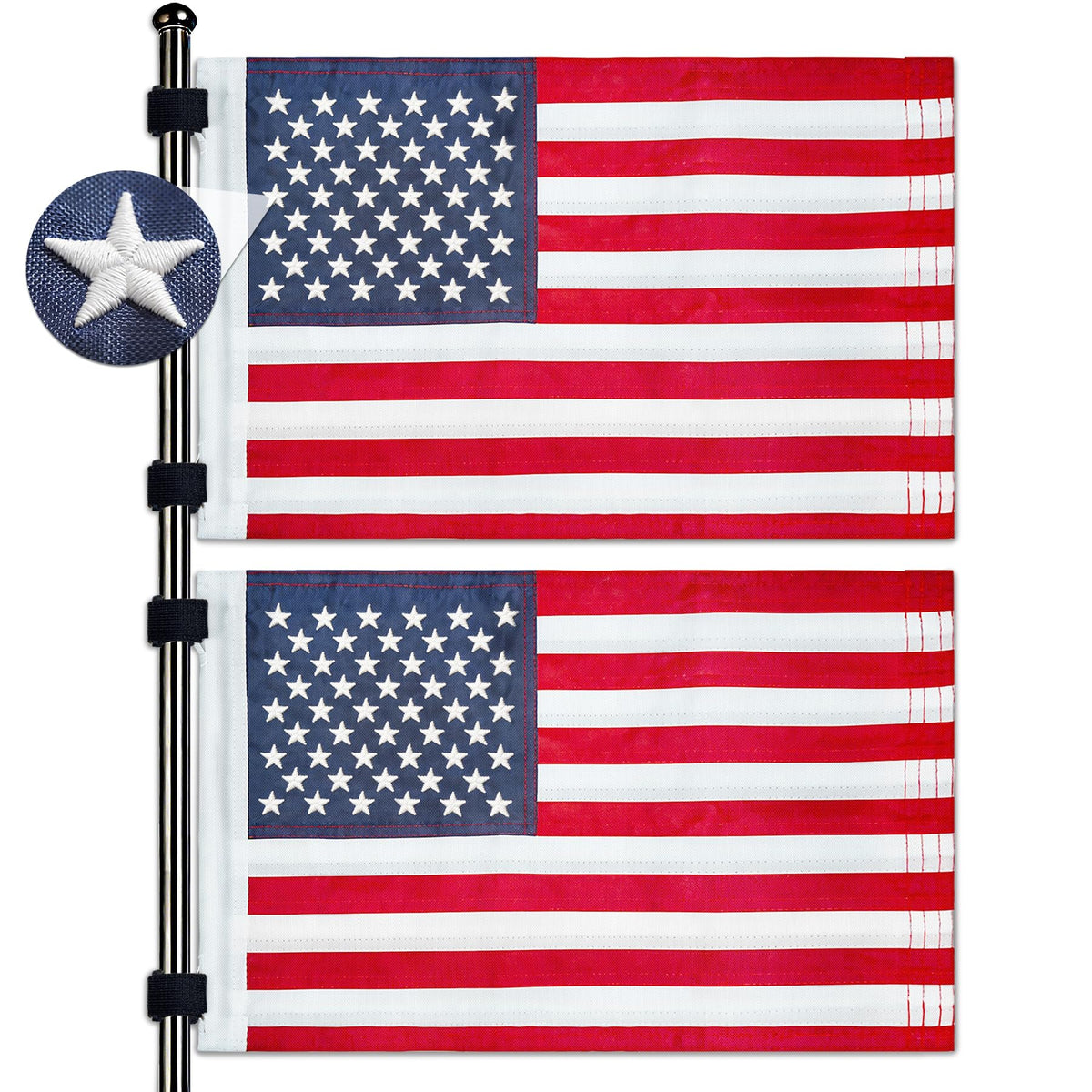 YOKYHOM embroidered American flag for golf carts enhances visibility and patriotism.