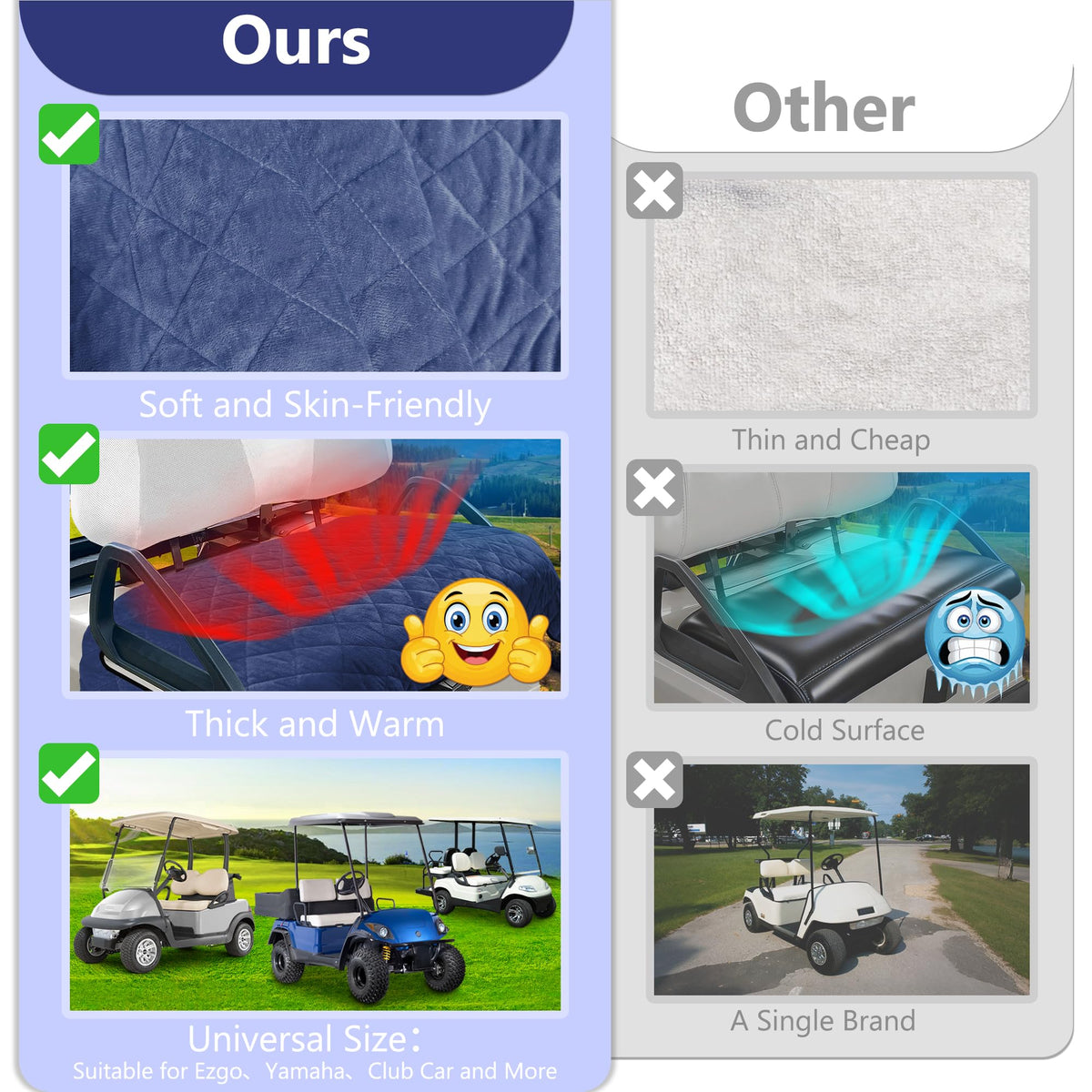 YOKYHOM compatibility with EZGO, Club Car, and Yamaha carts