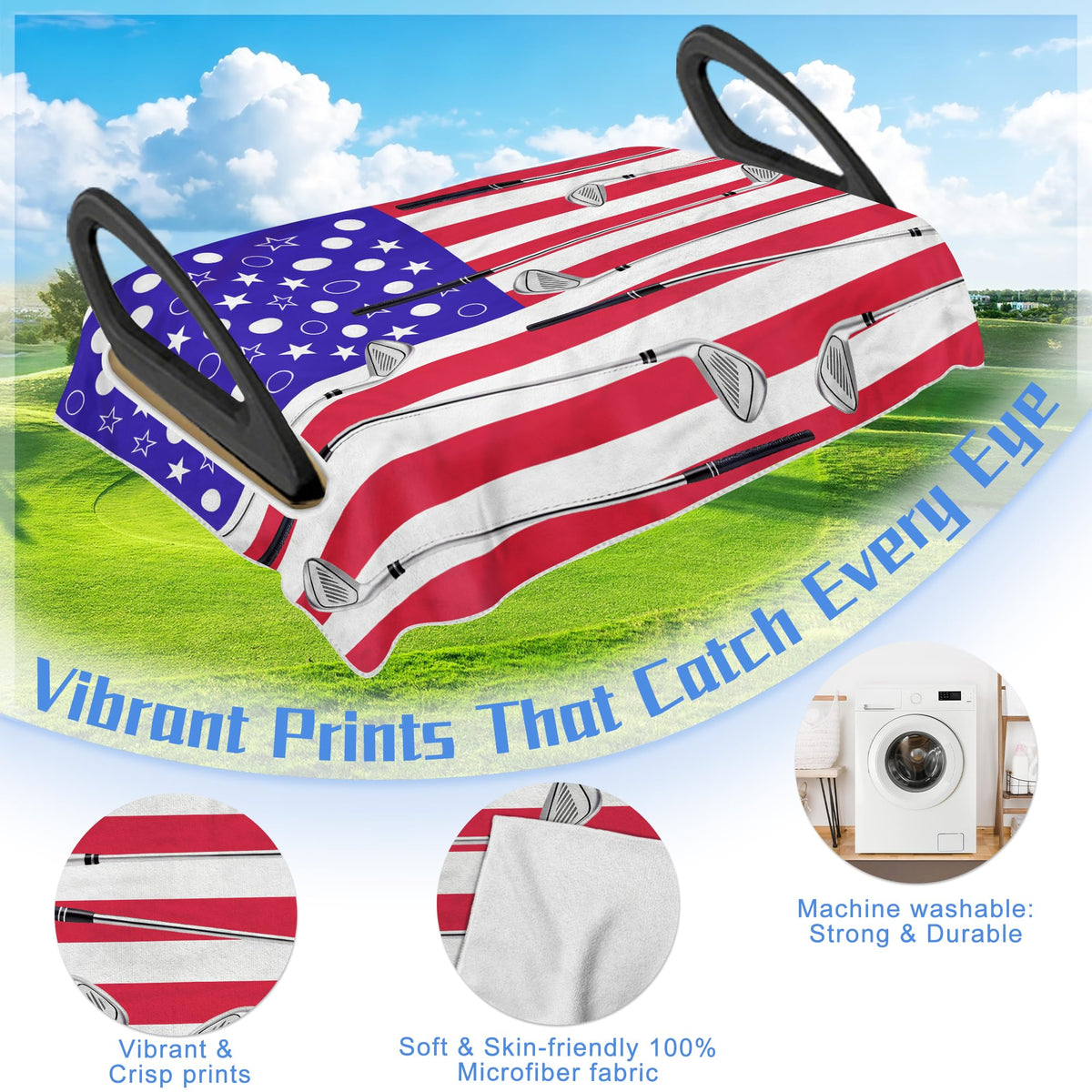 YOKYHOM flag display upright 6x9 flags keep a crisp, eye-catching look on the cart.