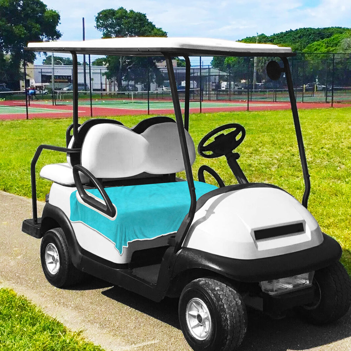 YOKYHOM blue seat cover shown as a gift-ready golf accessory