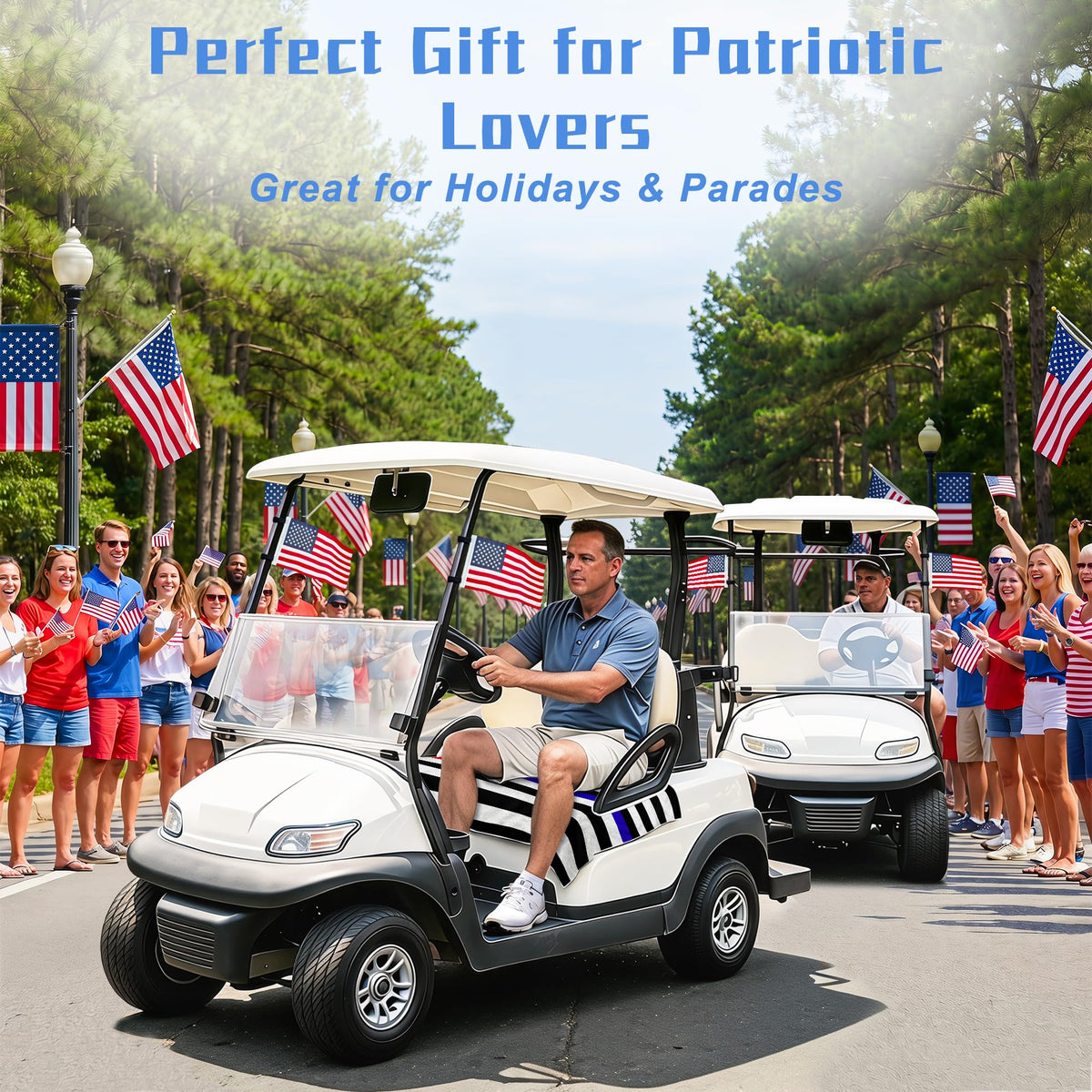 Gift-ready YOKYHOM patriotic golf cart set