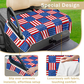 YOKYHOM golf cart blanket in blue red grid for cooler summer rides