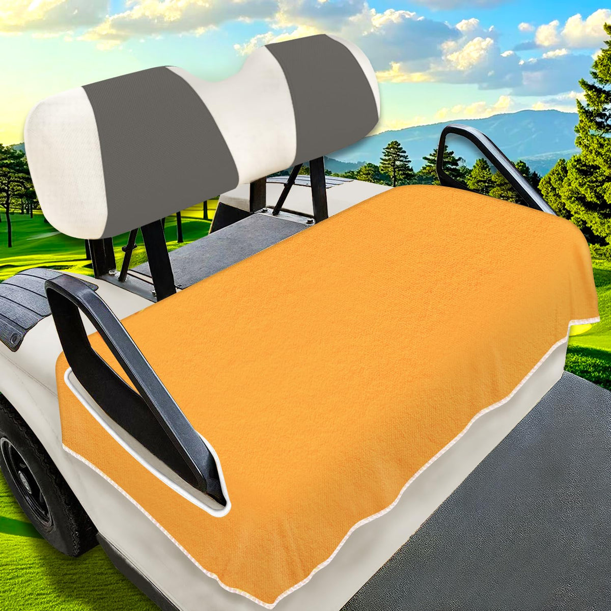 YOKYHOM golf cart seat cover for 2-4 seater models keeps seats cool and clean.