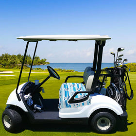 YOKYHOM beach-style blue seat cover adds timeless vibe to cart interior
