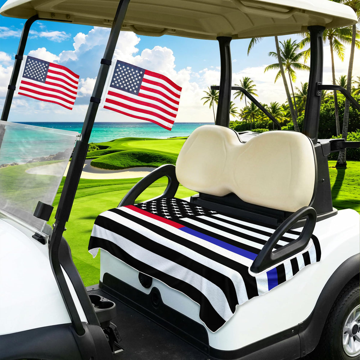 YOKYHOM golf cart seat cover on cart, enhances comfort and style