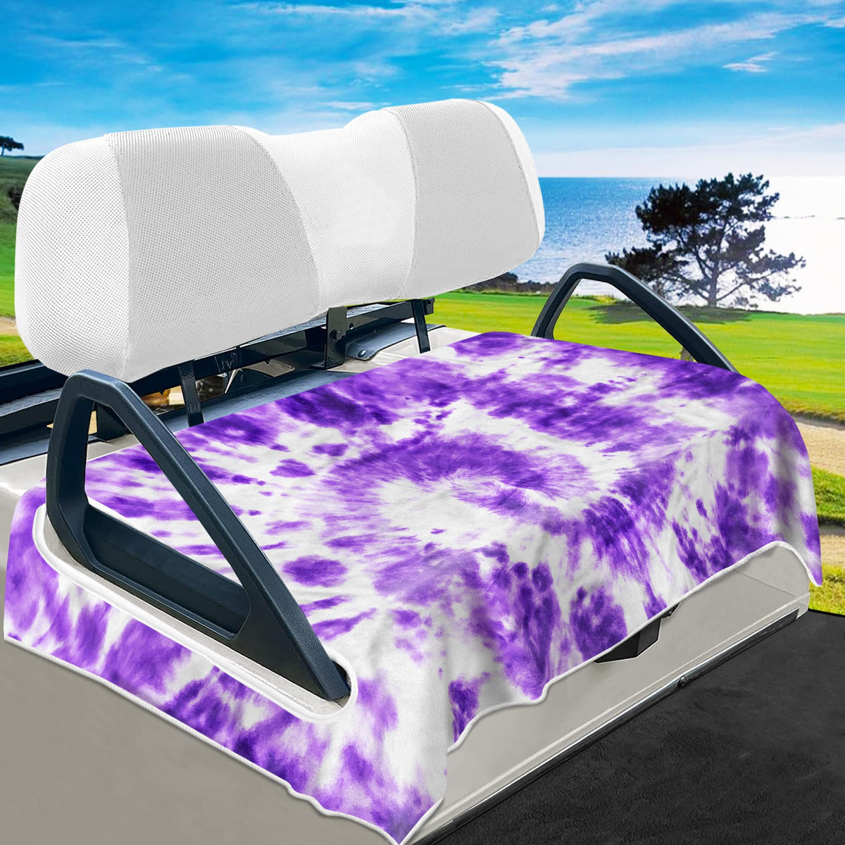 YOKYHOM golf cart seat cover in tie-dye pattern protects seats with style.