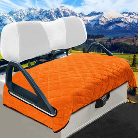 YOKYHOM golf cart seat covers orange front view showing snug fit.