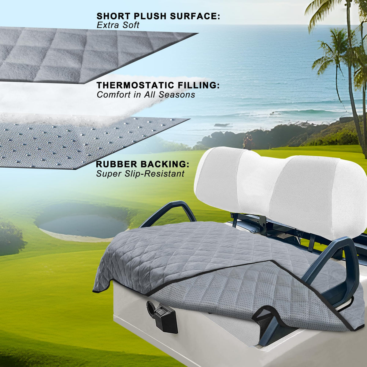 YOKYHOM seat towel back with non-slip backing provides secure seating.
