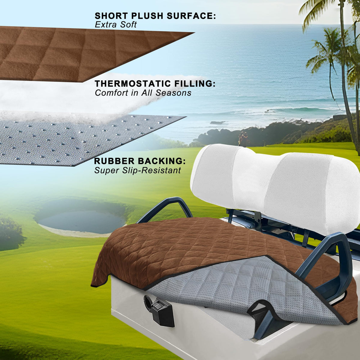 YOKYHOM seat cover close-up reveals non-slip backing for secure fit.