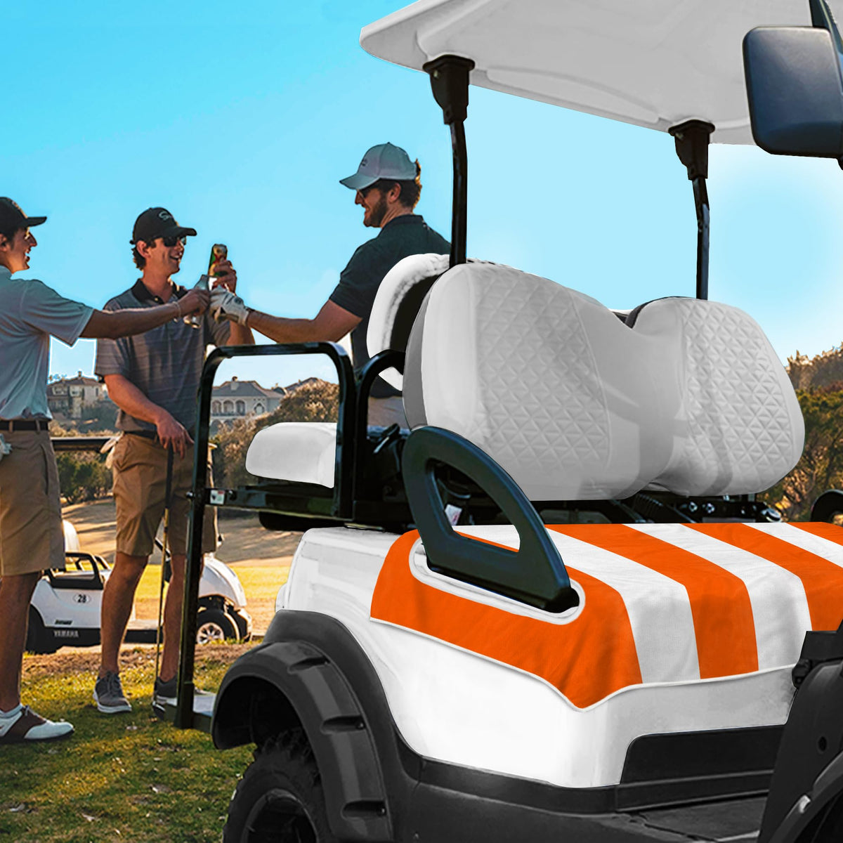 YOKYHOM stripe pattern adds fashionable touch to golf cart interior