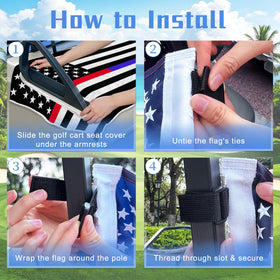 Universal fit shown on EZGO, Yamaha and Club Car golf carts
