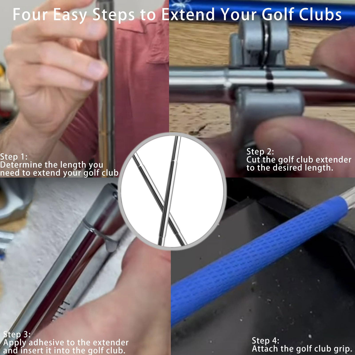 Easy installation on a golf shaft using Yomktsvn extender